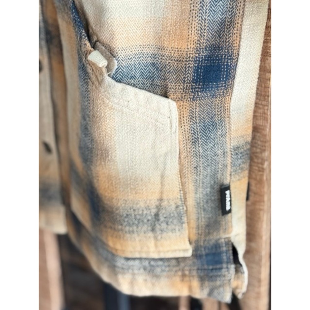 Prana Bridges Flannel Jacket Sandstone Plaid Quilted Lining Womens M NEW - Picture 6 of 11